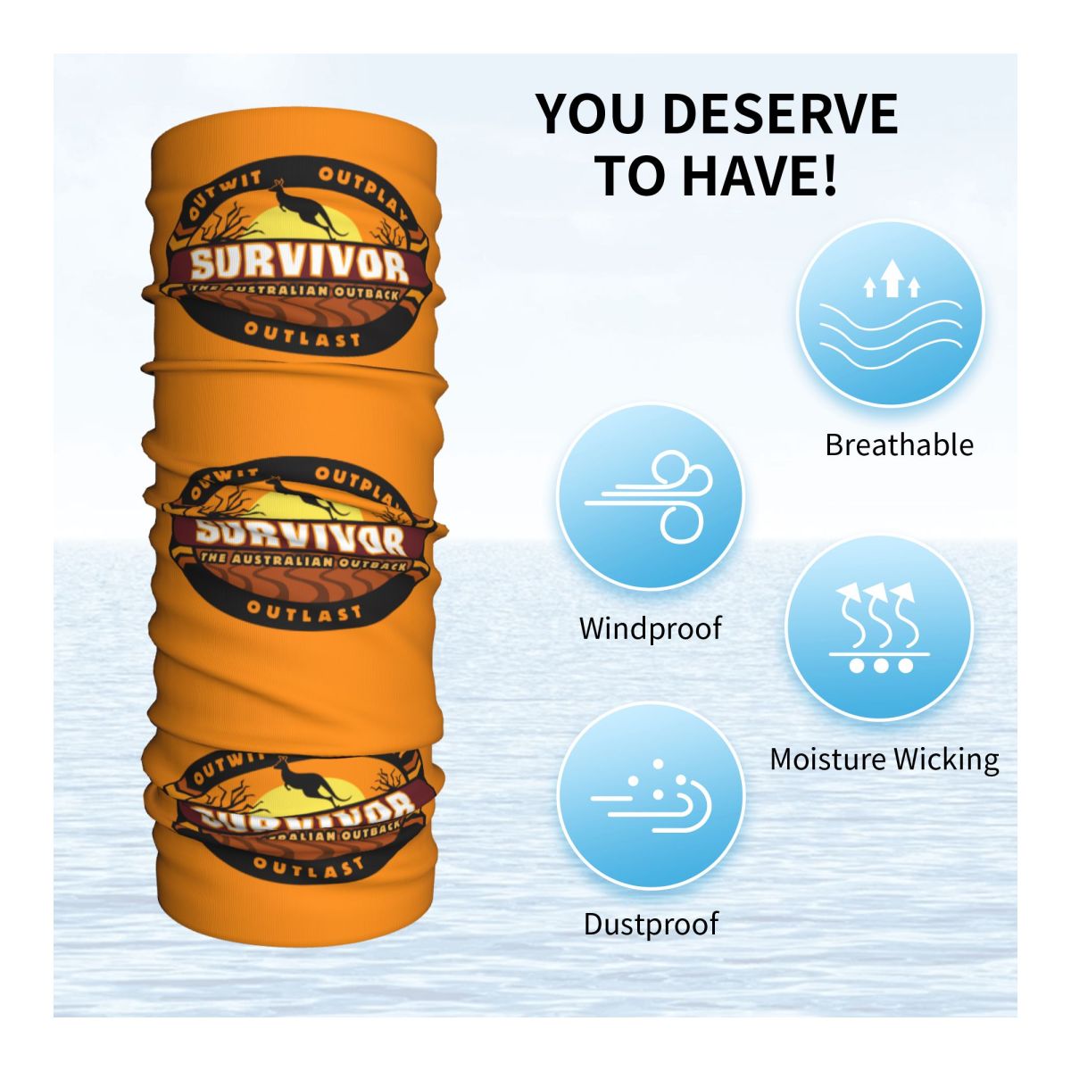 Adventure Game TV Show Survivo - Neck Gaiter Fleece ulasan dan harga
