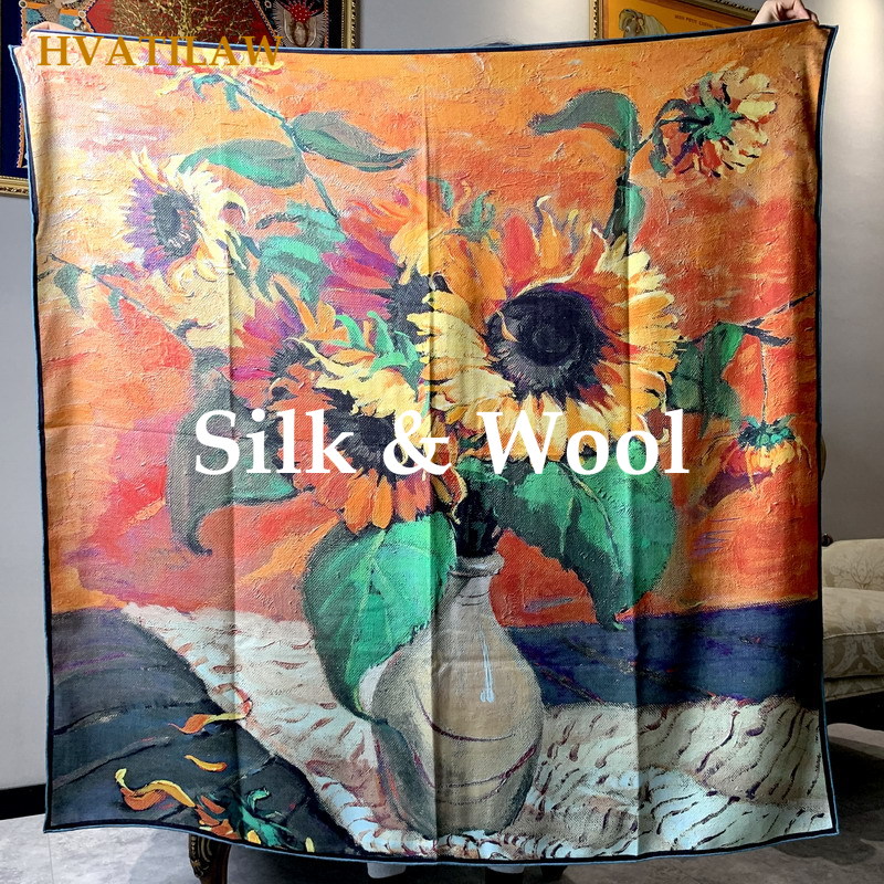 Elegant 30% Silk 70% Wool Scar - Shawl Wrap Winter ulasan dan harga