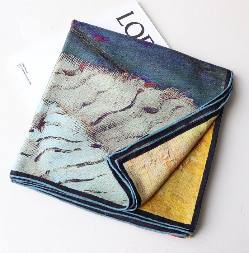 Elegant 30% Silk 70% Wool Scar - Shawl Wrap Winter ulasan dan harga