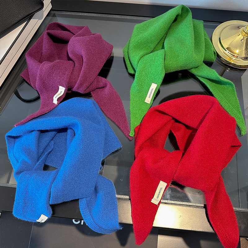 100% Wool Korean Style Knitted - Shawl Wrap Winter ulasan dan harga